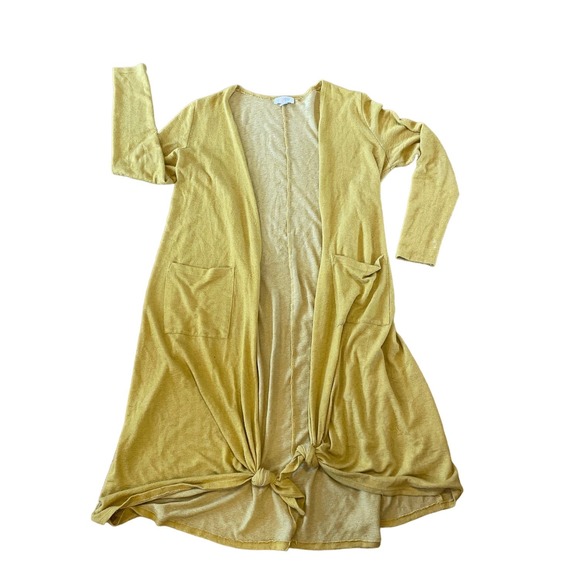 Womens Mustard Yellow LuLuRoe  Long Cardigan Sz Medium - Picture 2 of 5